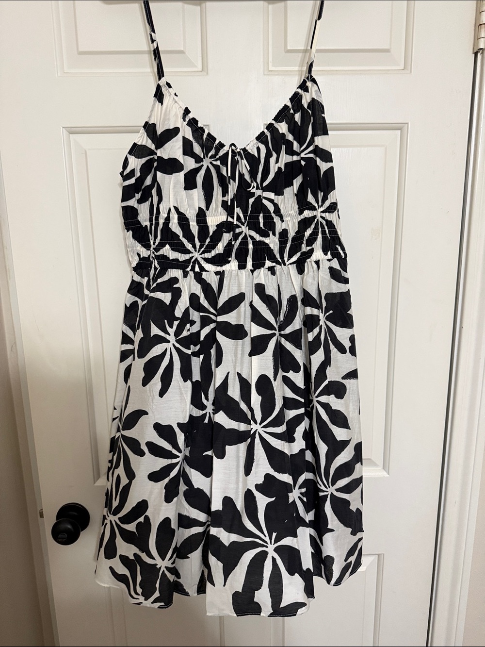 H&M Black & White Floral Spaghetti Strap Dress